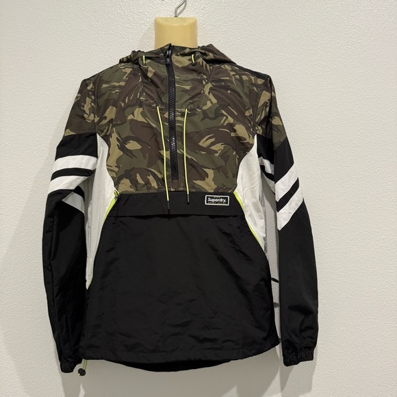 Superdry Jared Half Zip Overhead Colorblock Camo Anorak Jacket Medium - Picture 4 of 12